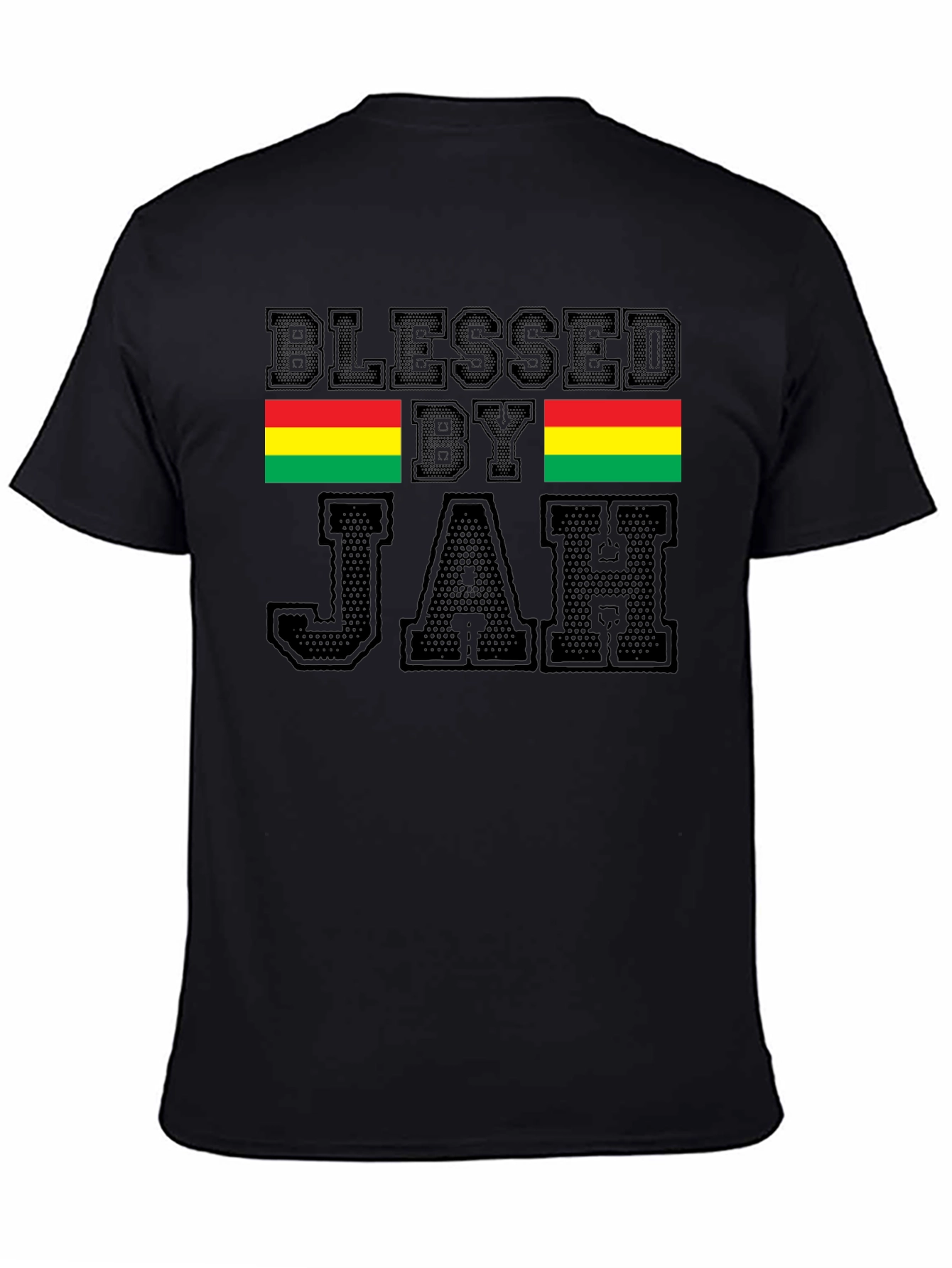Blessed By Jah T-Shirt Black Rastafarian Tee