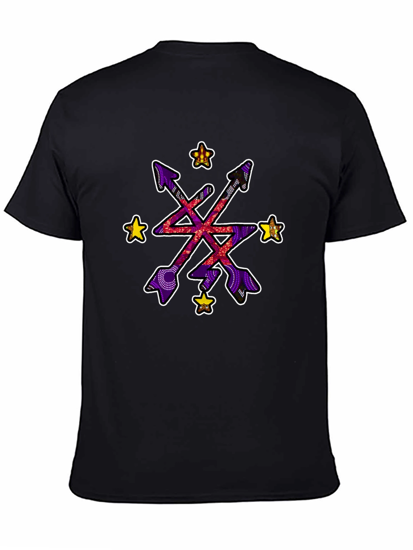 Abstract Arrow Starburst Graphic Black T-Shirt