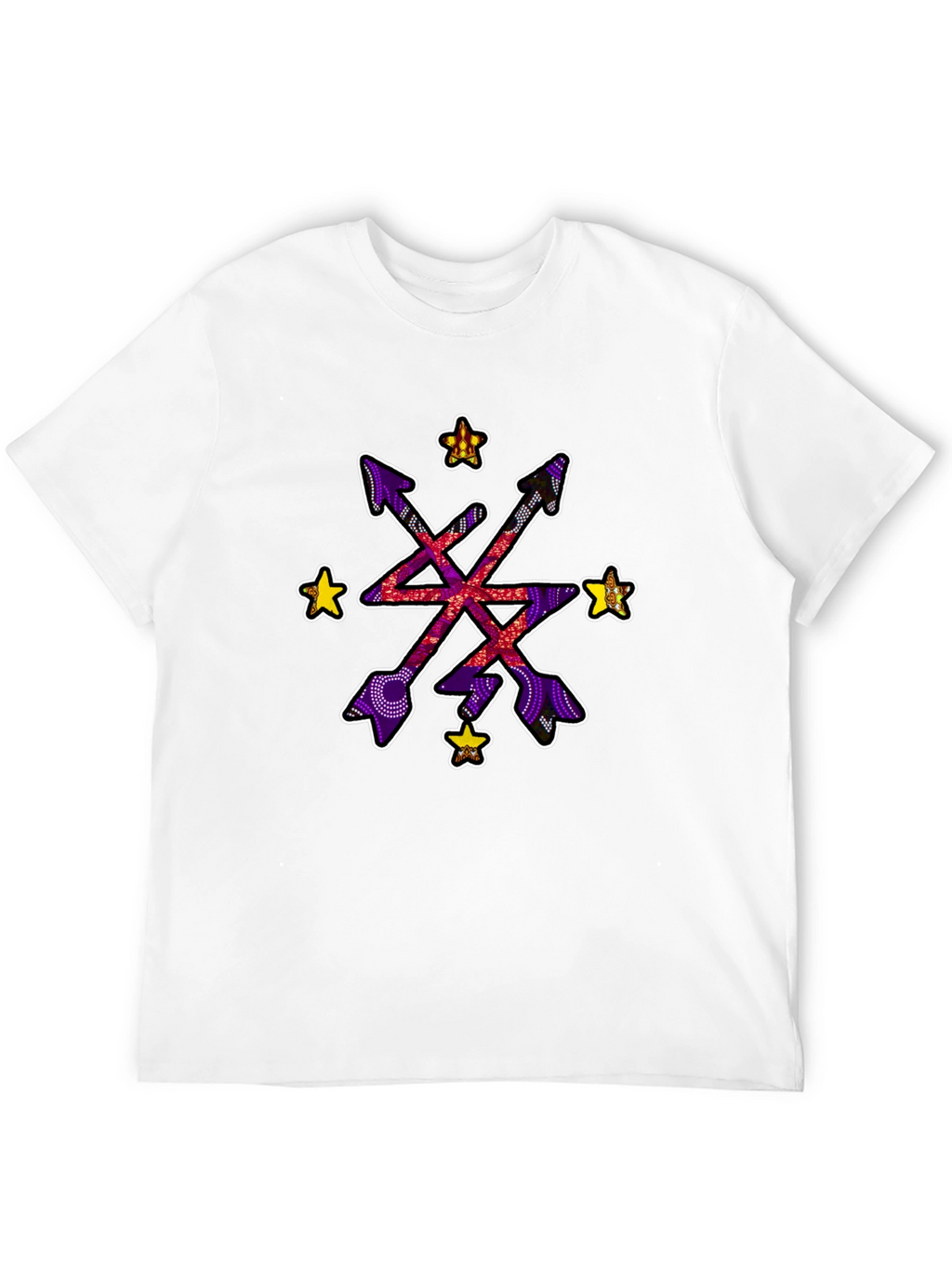 Abstract Arrow Starburst Graphic Black T-Shirt