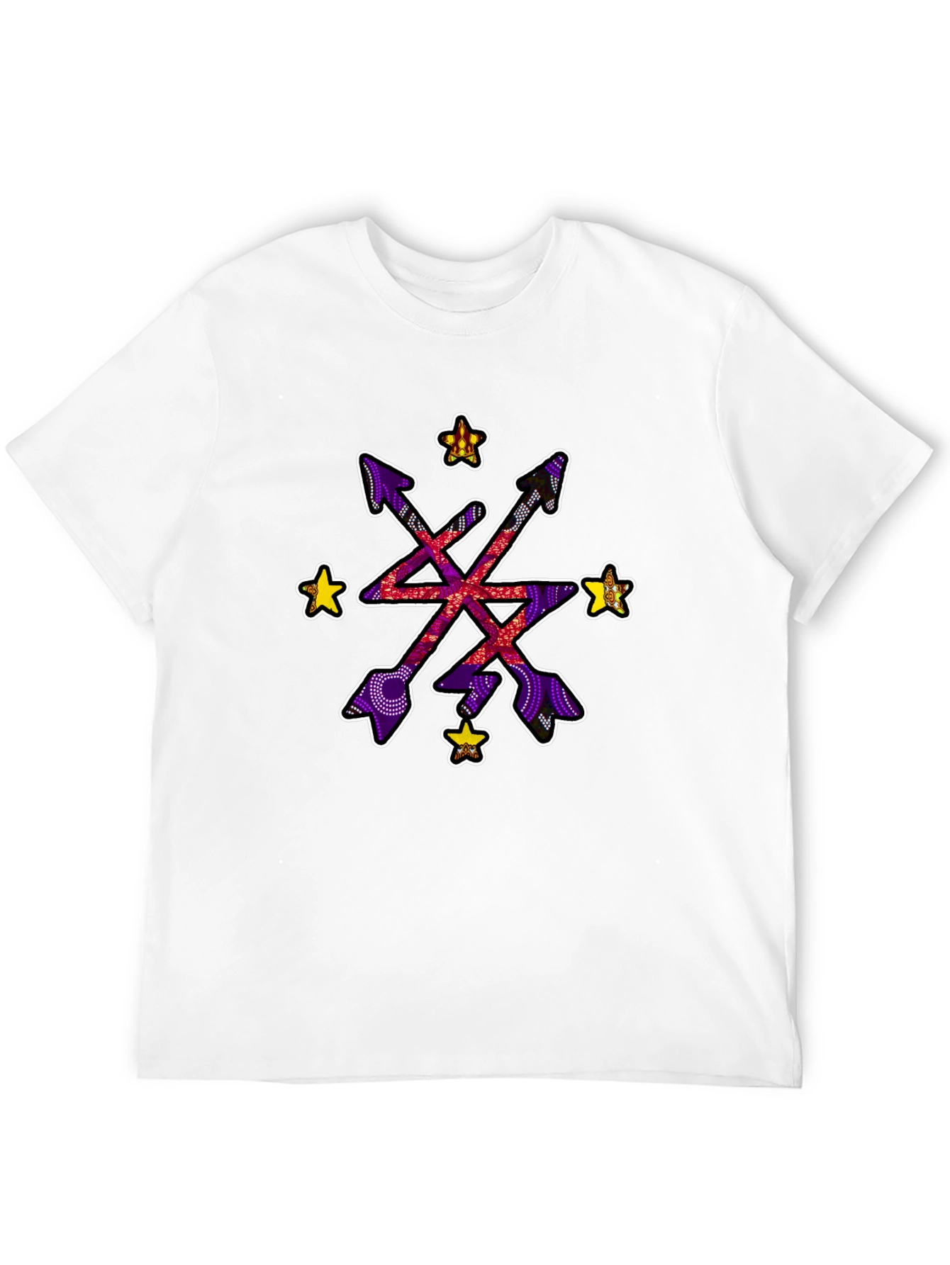Abstract Arrow Starburst Graphic Black T-Shirt