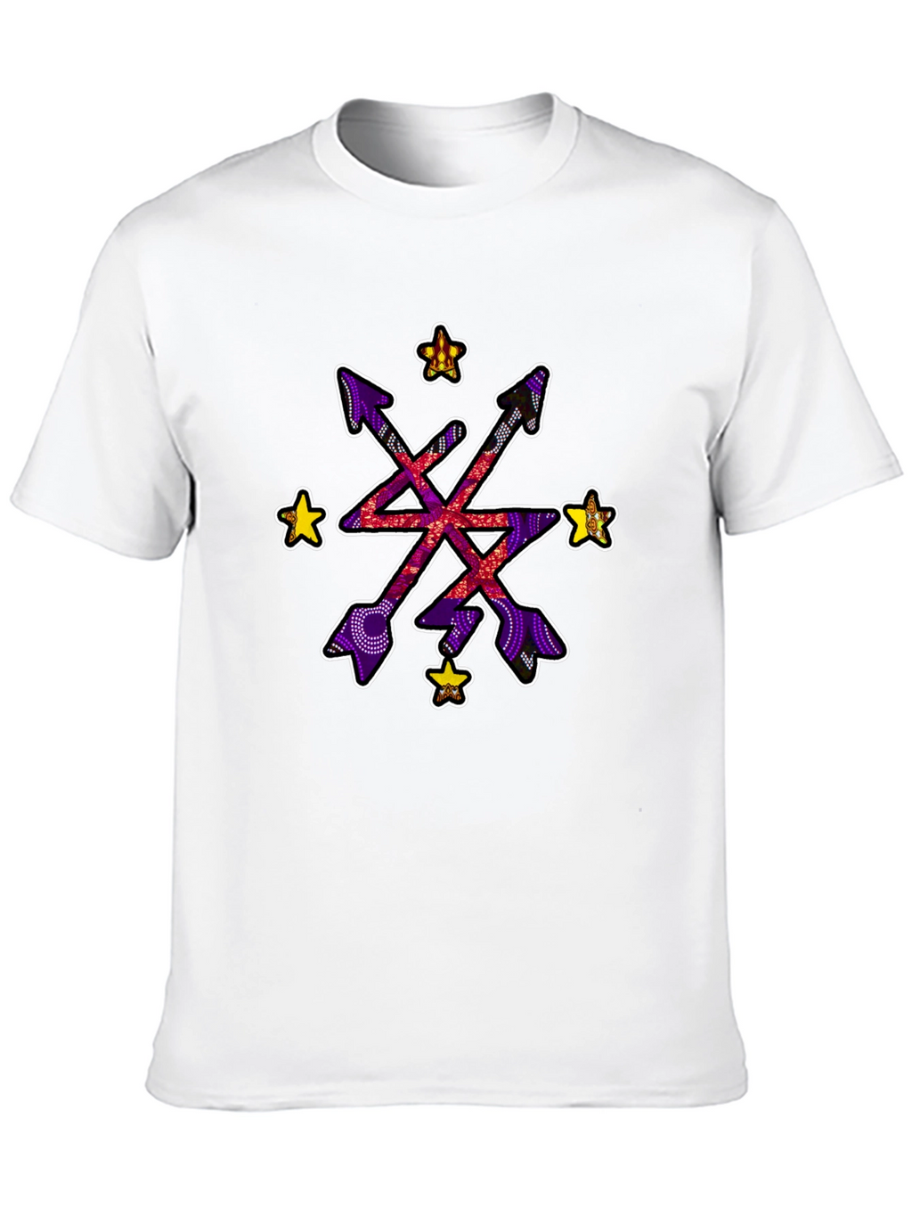 Abstract Arrow Starburst Graphic Black T-Shirt