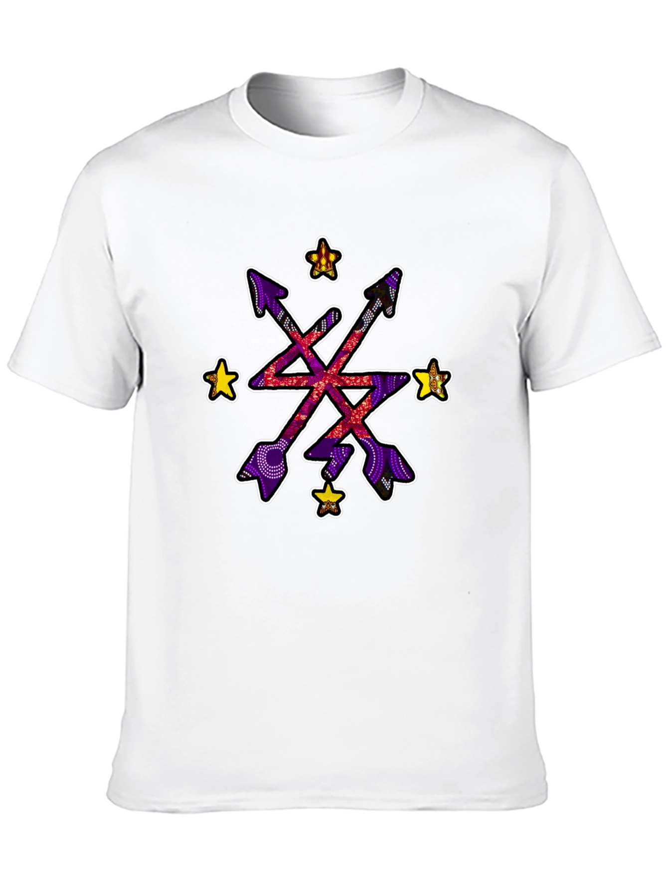 Abstract Arrow Starburst Graphic Black T-Shirt