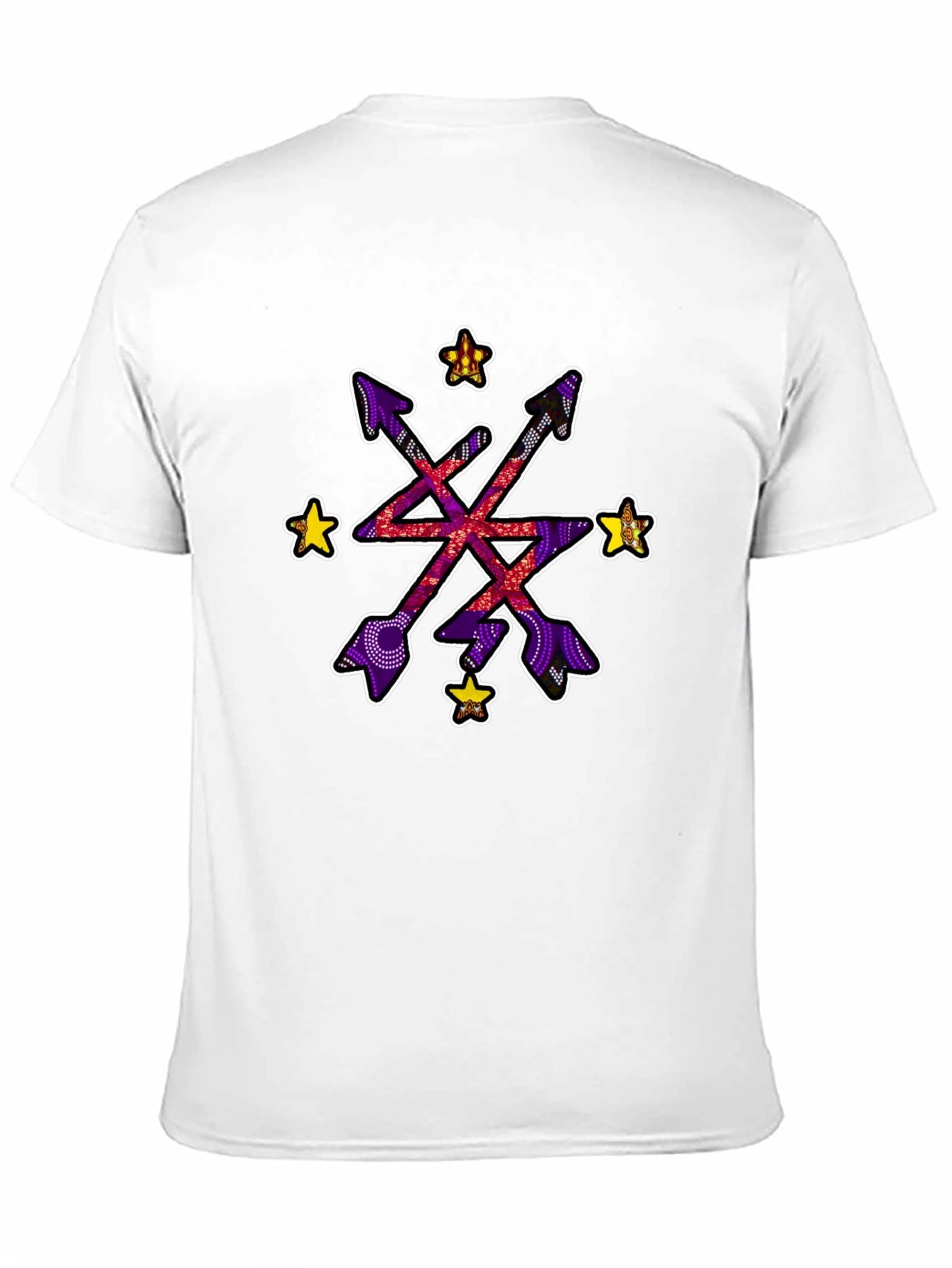 Abstract Arrow Starburst Graphic Black T-Shirt