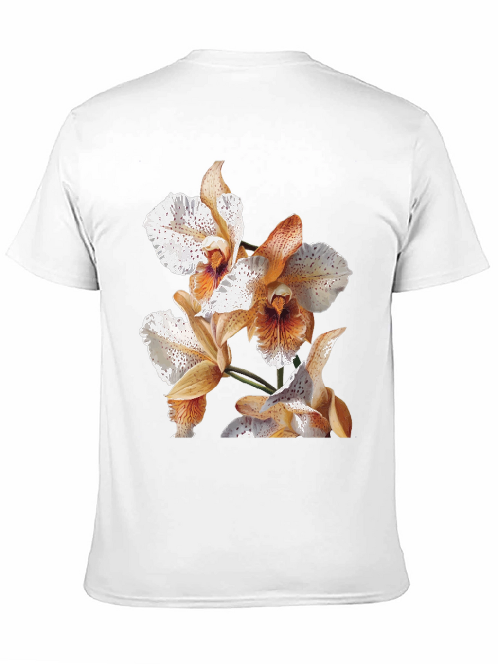 Orchid Print Black T-Shirt