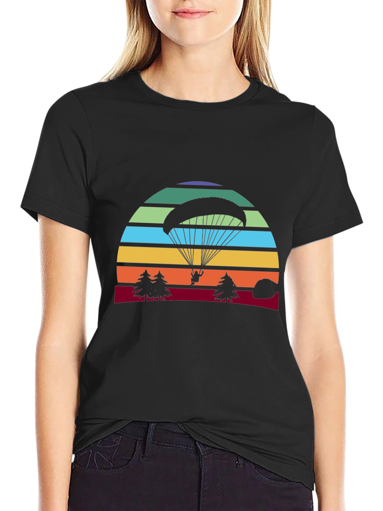 Paragliding Sunset T-Shirt - Adventure Graphic Tee