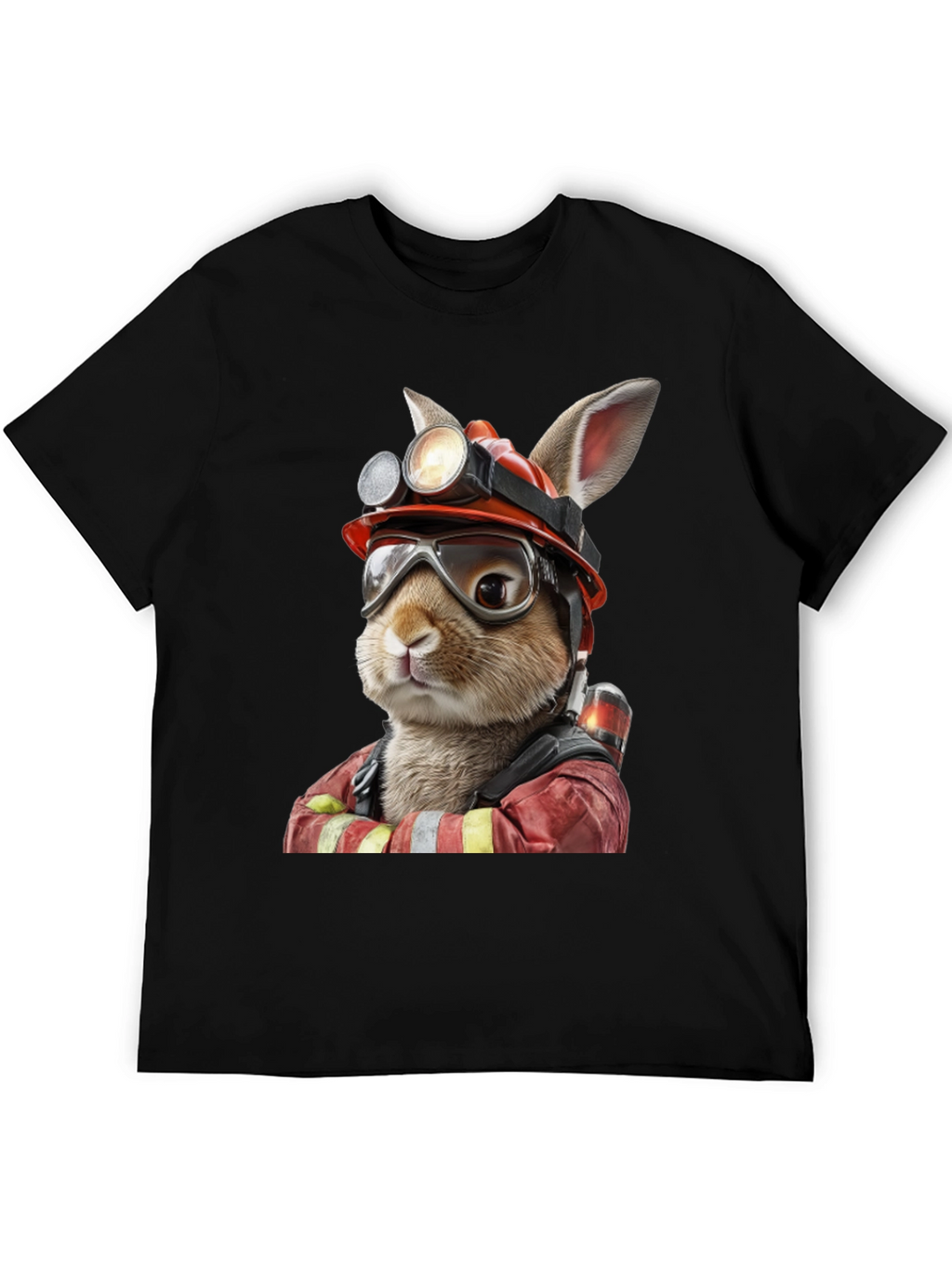 Bunny Firefighter Graphic T-Shirt