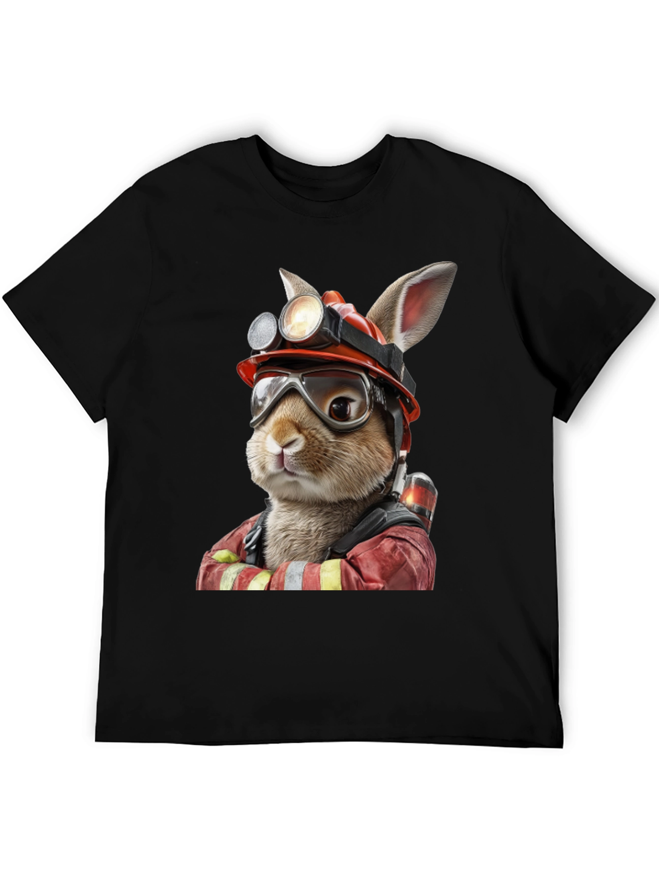 Bunny Firefighter Graphic T-Shirt
