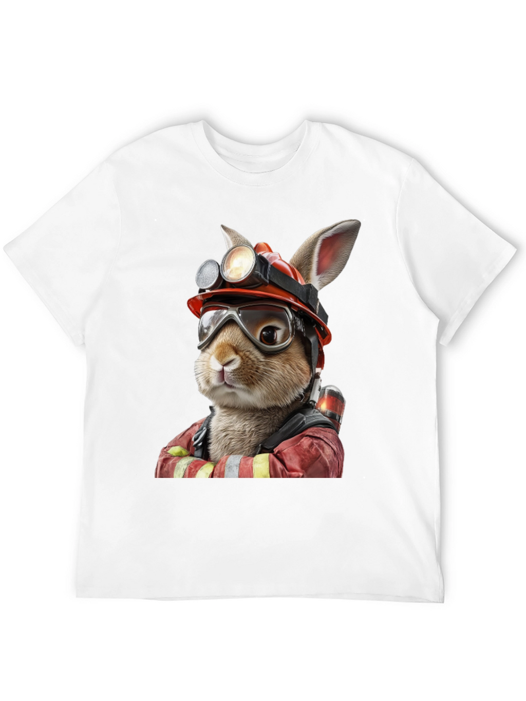 Bunny Firefighter Graphic T-Shirt
