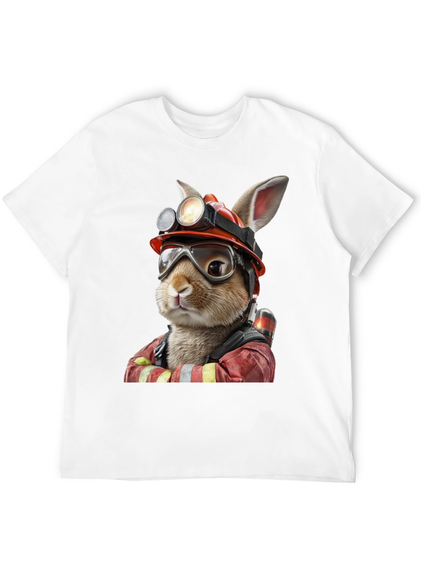 Bunny Firefighter Graphic T-Shirt