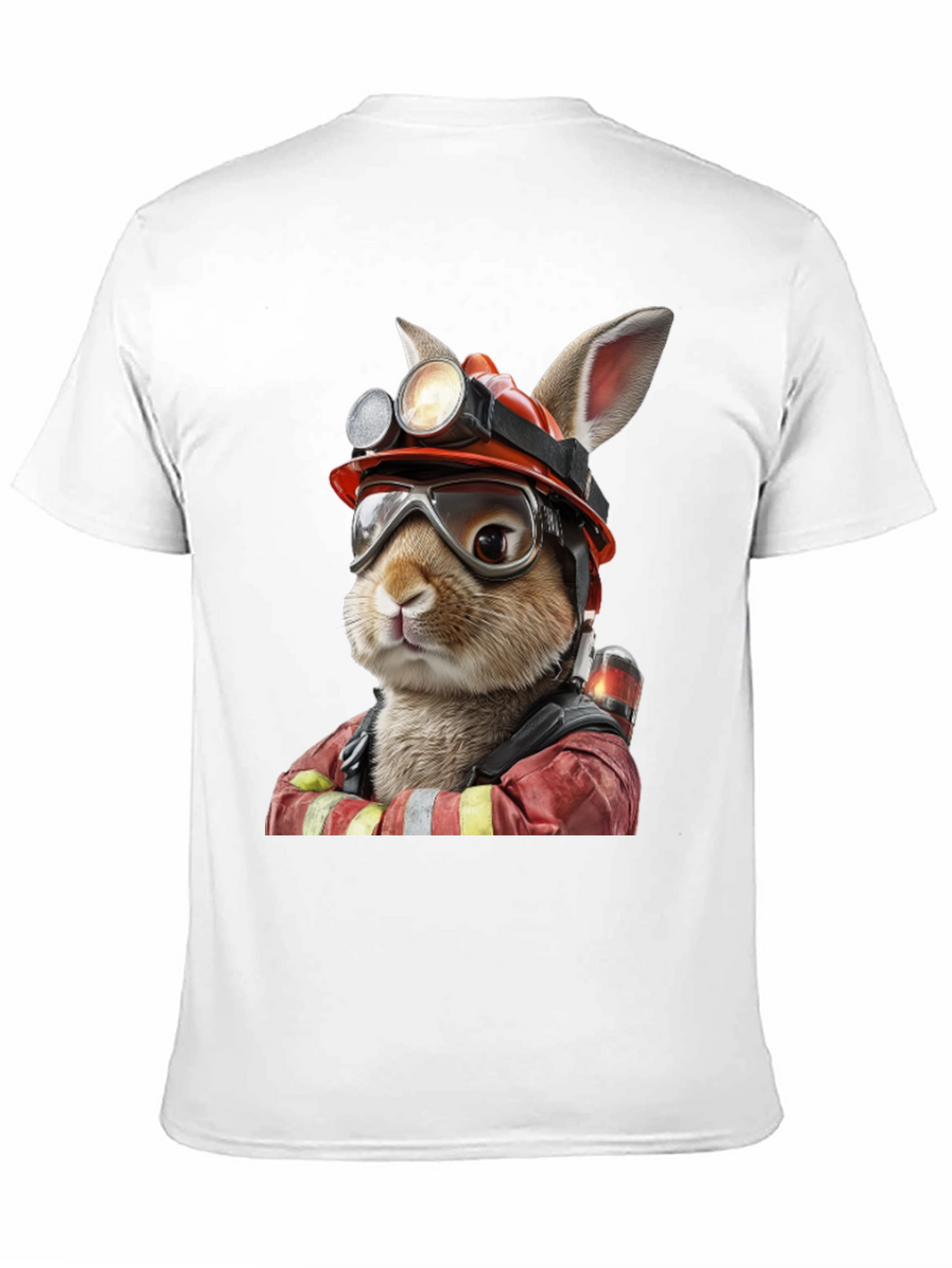 Bunny Firefighter Graphic T-Shirt