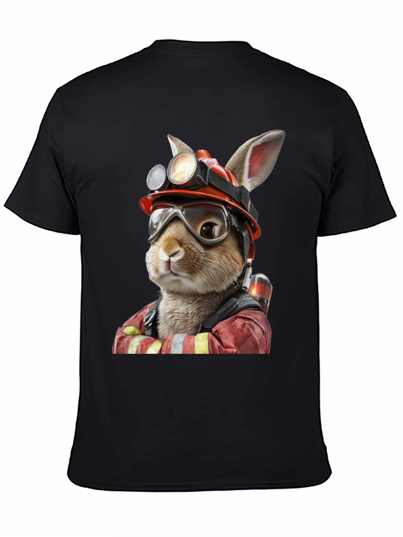 Bunny Firefighter Graphic T-Shirt