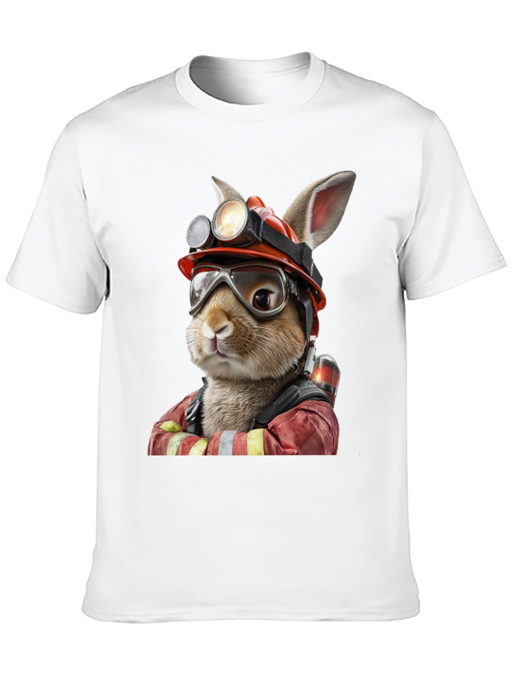 Bunny Firefighter Graphic T-Shirt