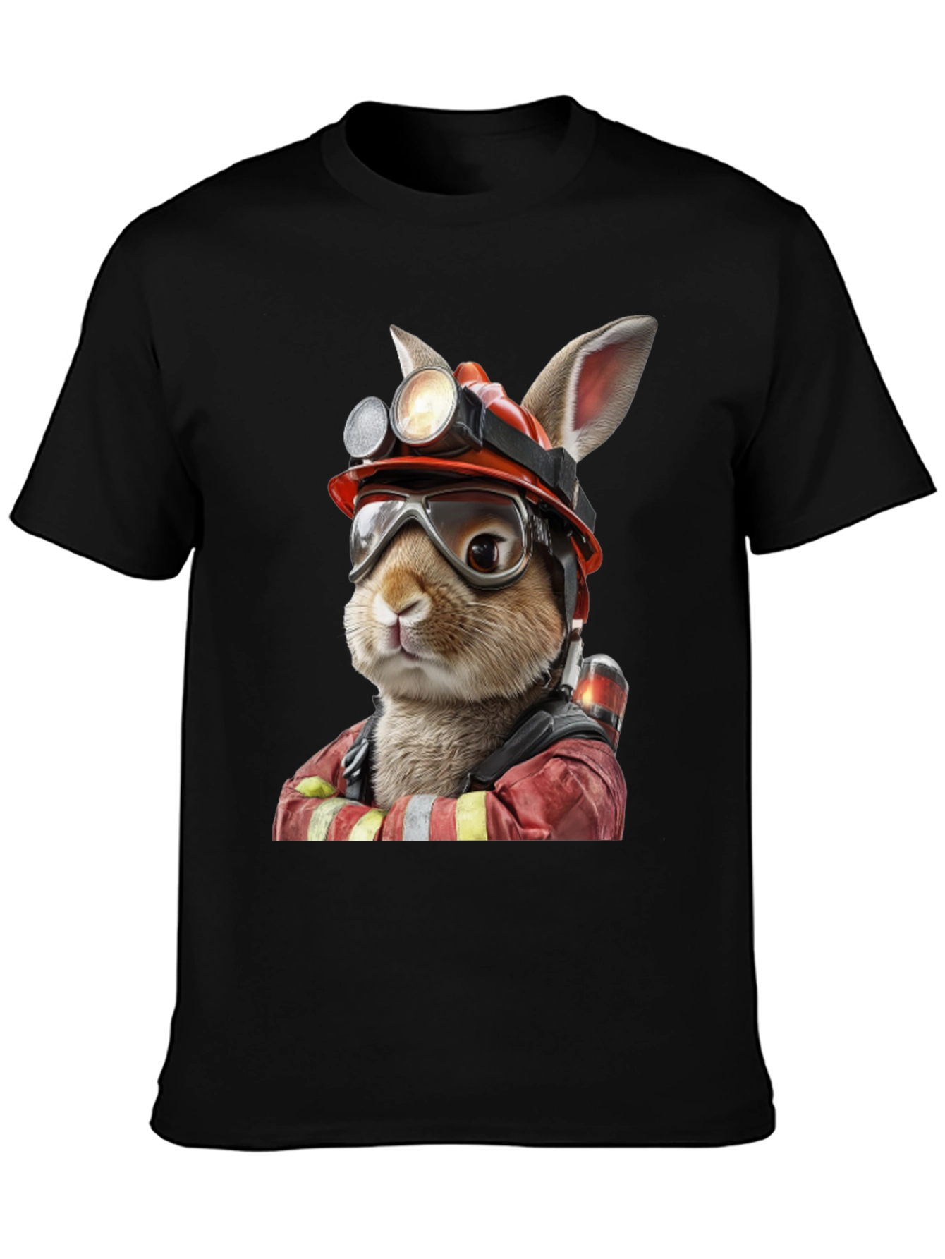 Bunny Firefighter Graphic T-Shirt