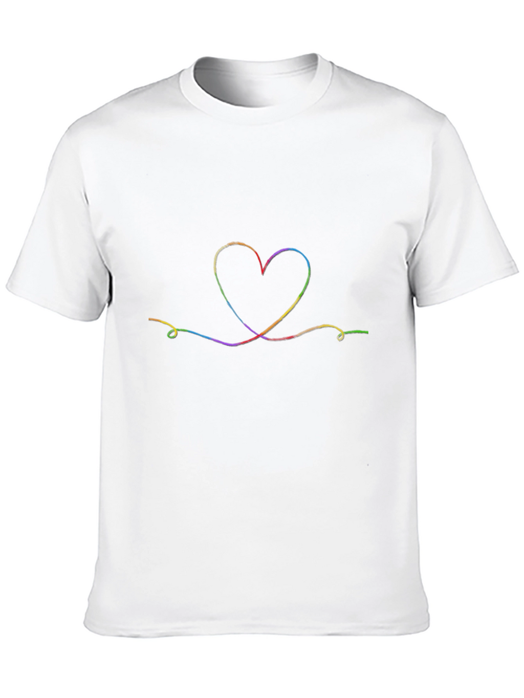 Rainbow Heart Graphic Tee - Soft Cotton Black Shirt