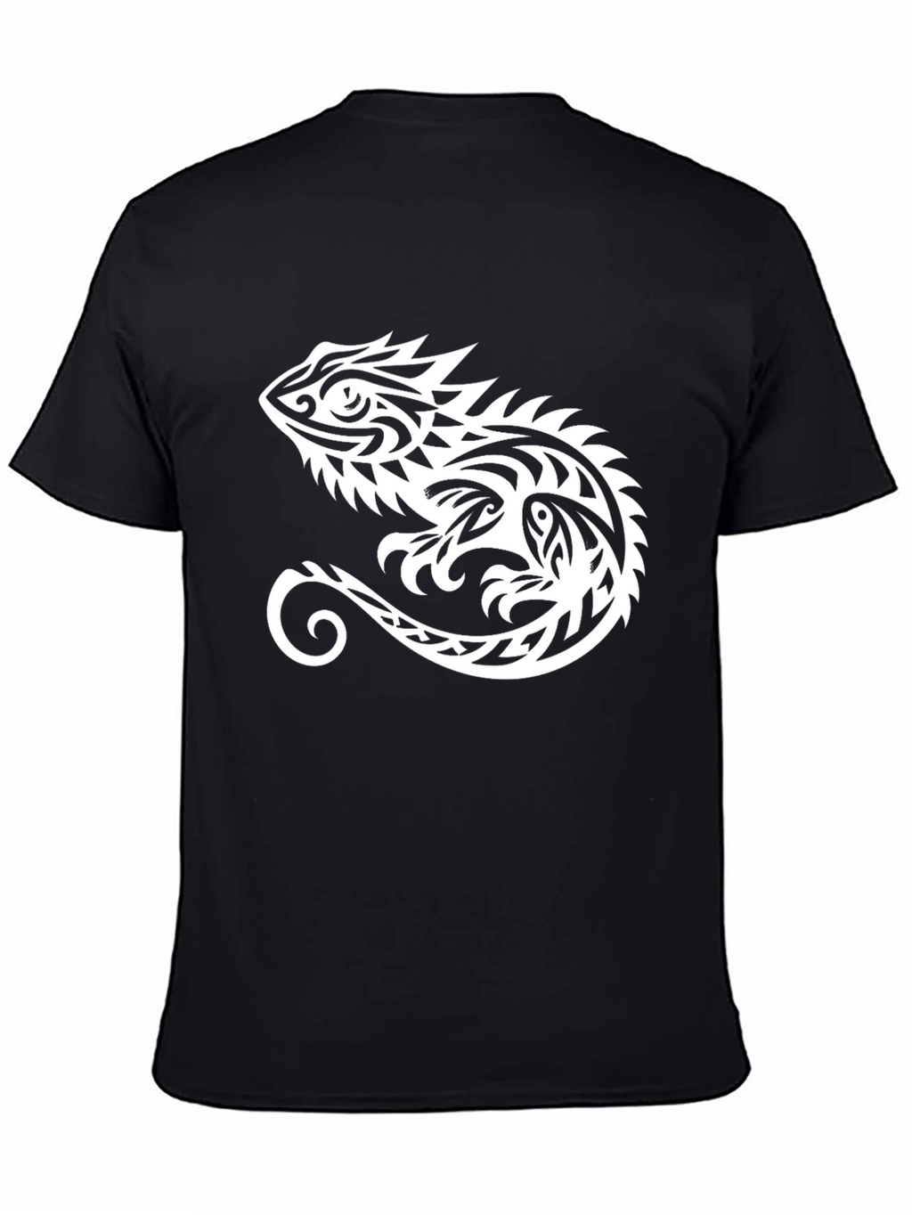 Tribal Lizard Graphic Tee - Black