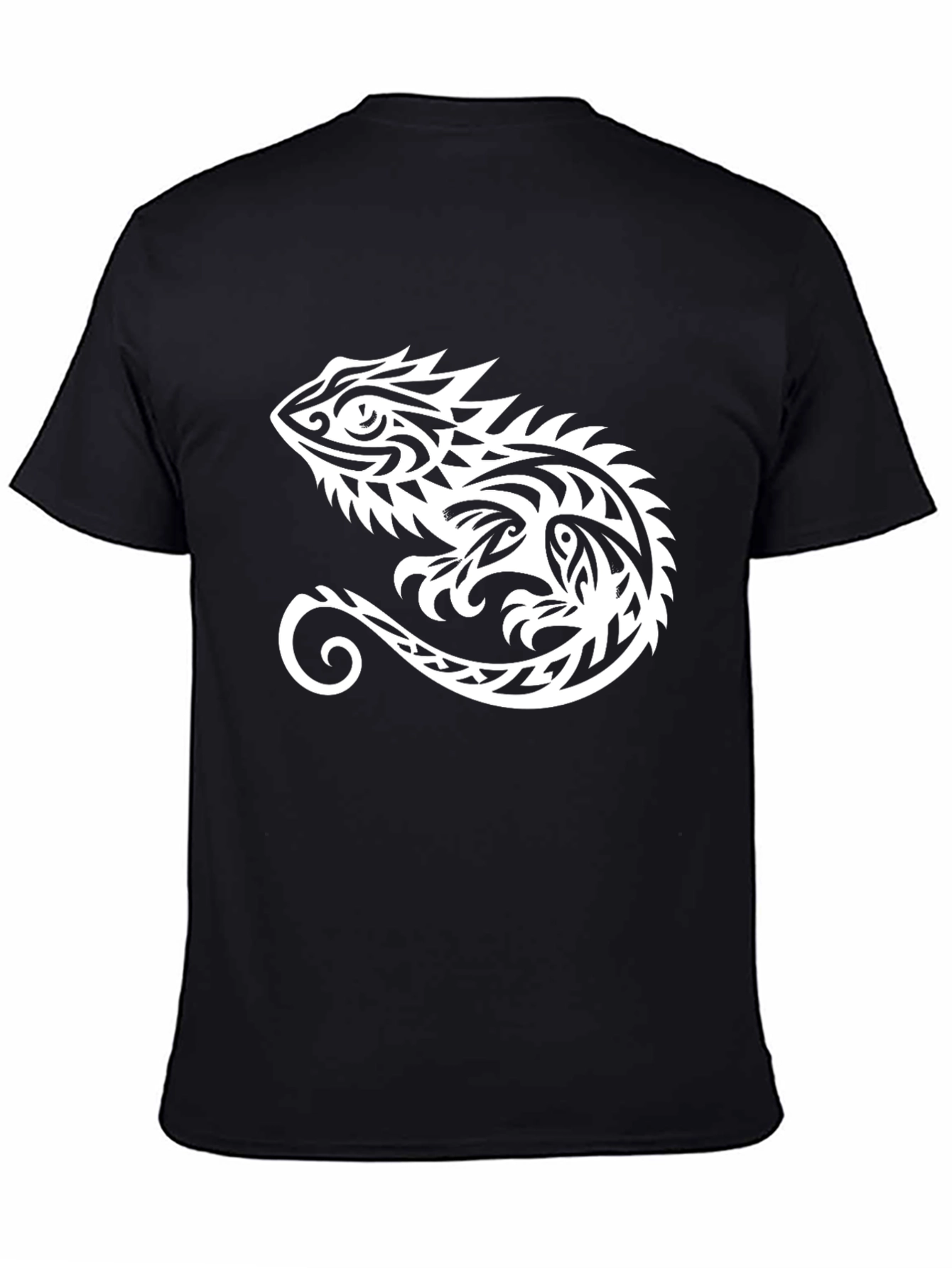 Tribal Lizard Graphic Tee - Black