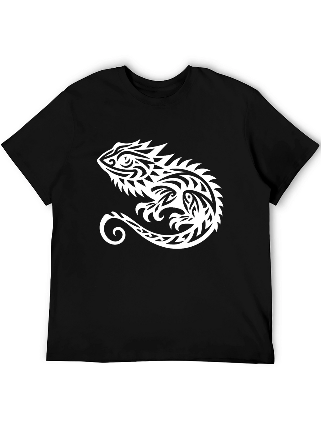 Tribal Lizard Graphic Tee - Black
