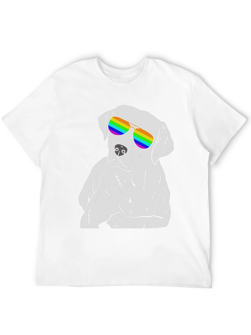 Cool Dog T-Shirt - Rainbow Sunglasses