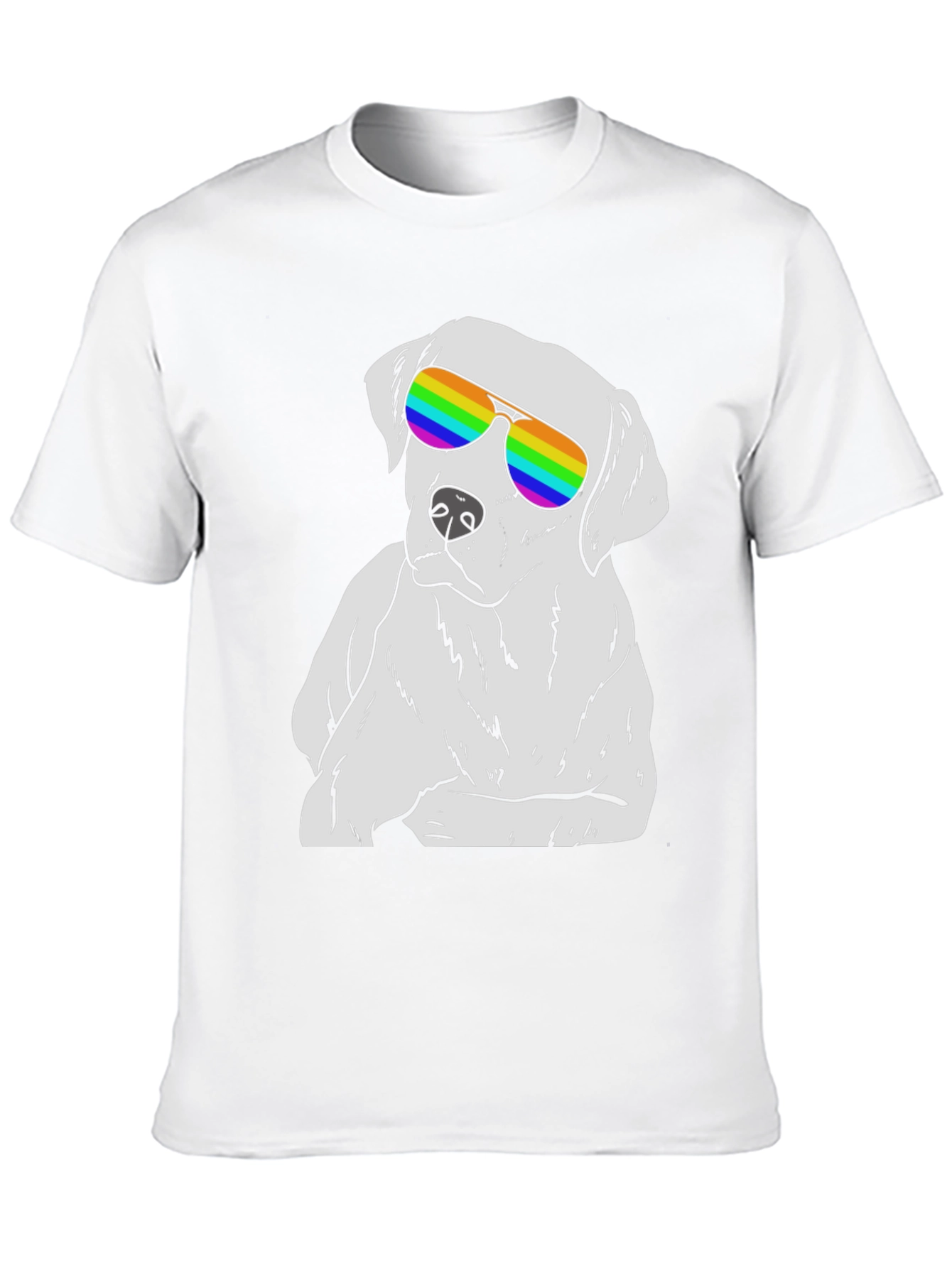 Cool Dog T-Shirt - Rainbow Sunglasses