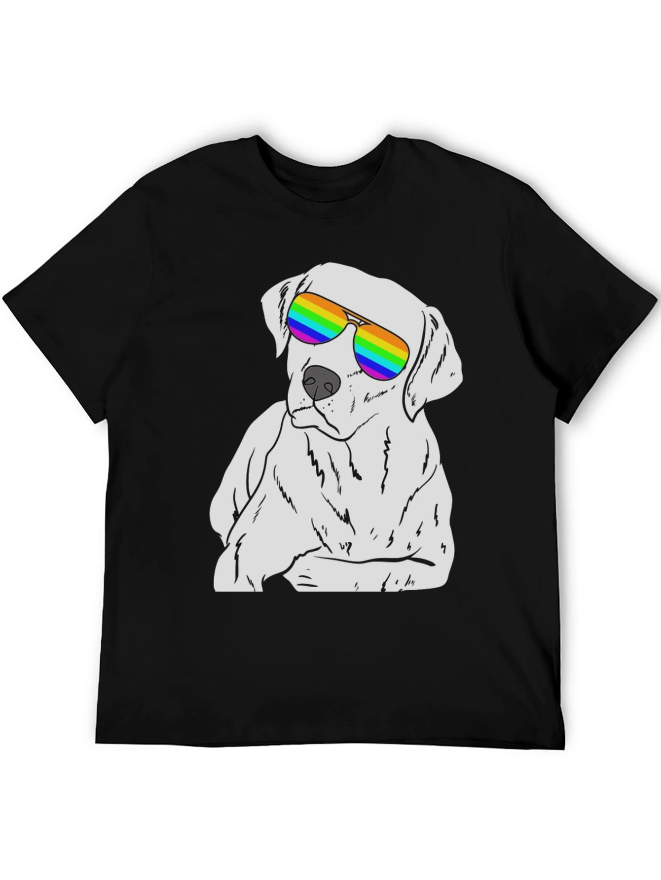 Cool Dog T-Shirt - Rainbow Sunglasses