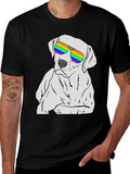 Cool Dog T-Shirt - Rainbow Sunglasses