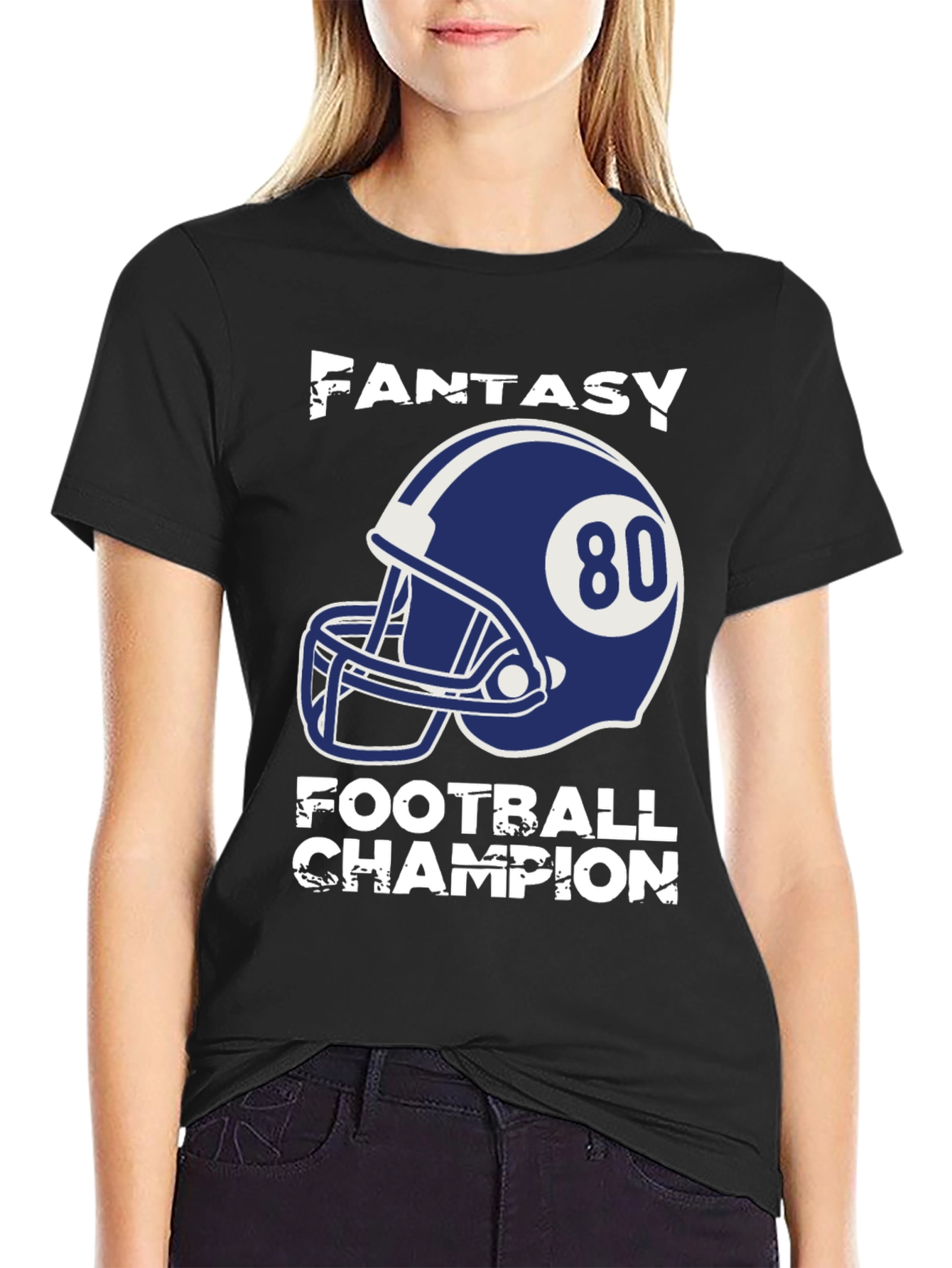 Fantasy Football Champion T-Shirt - Number 80 Helmet