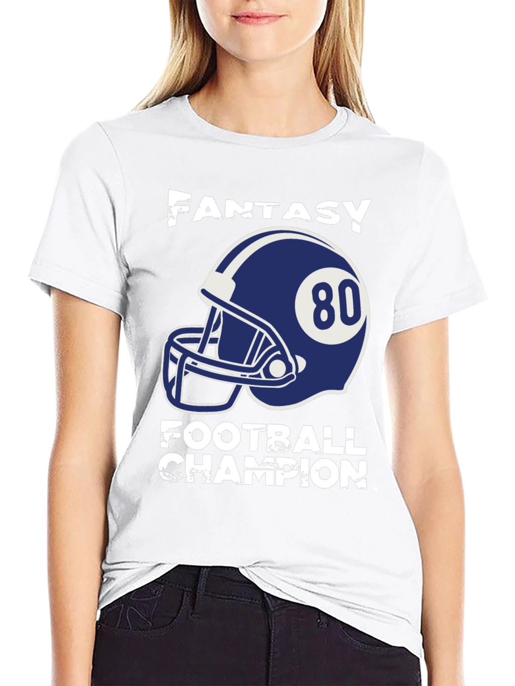 Fantasy Football Champion T-Shirt - Number 80 Helmet