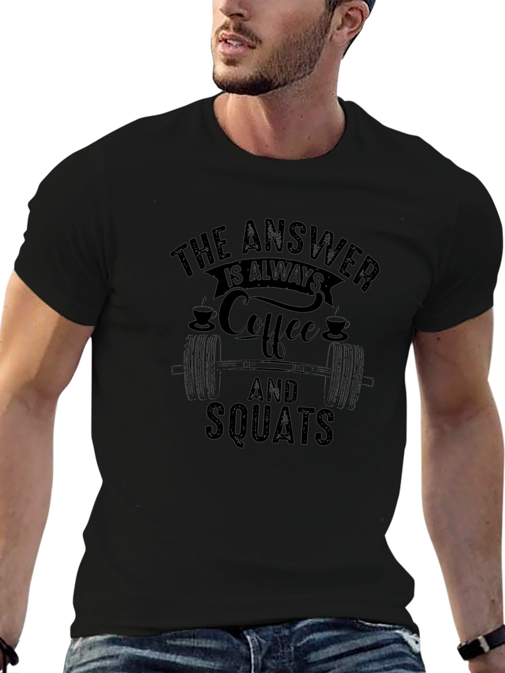 Coffee and Squats Black T-Shirt