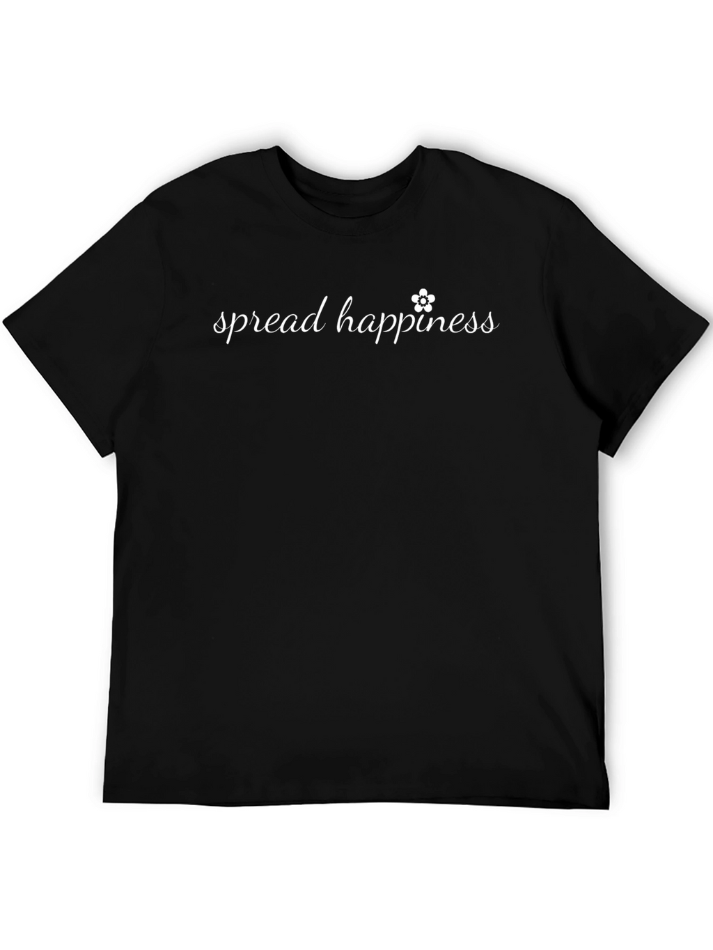 Spread Happiness Black Crewneck T-Shirt
