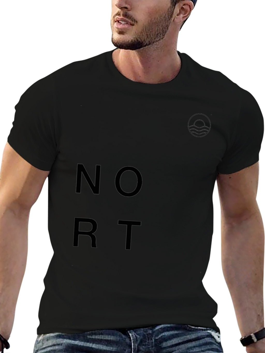 Modern Black Graphic Tee - Nort Design