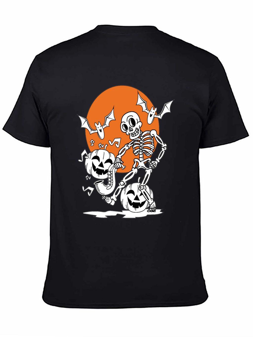 Spooky Skeleton & Pumpkin Halloween T-Shirt