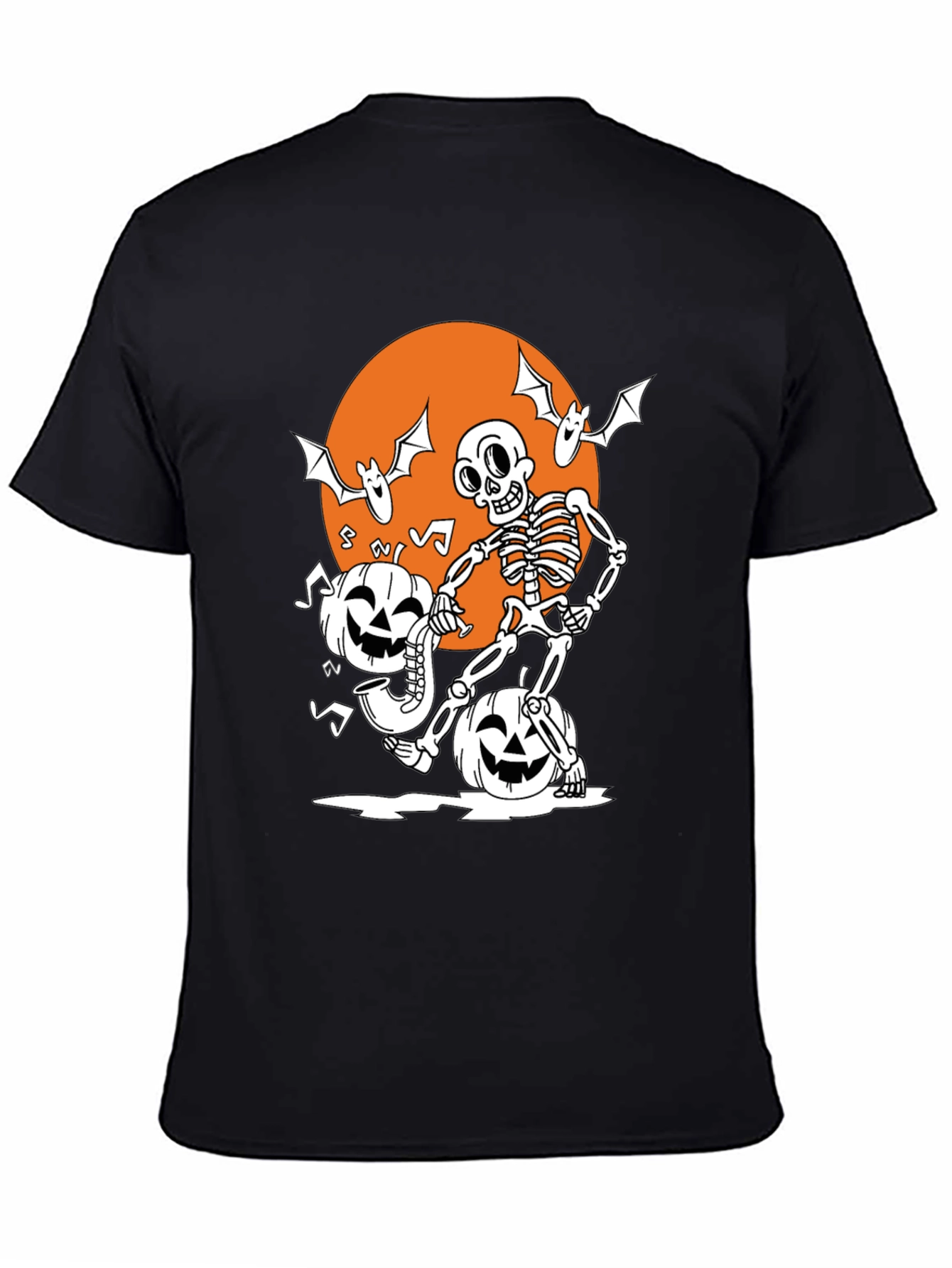 Spooky Skeleton & Pumpkin Halloween T-Shirt