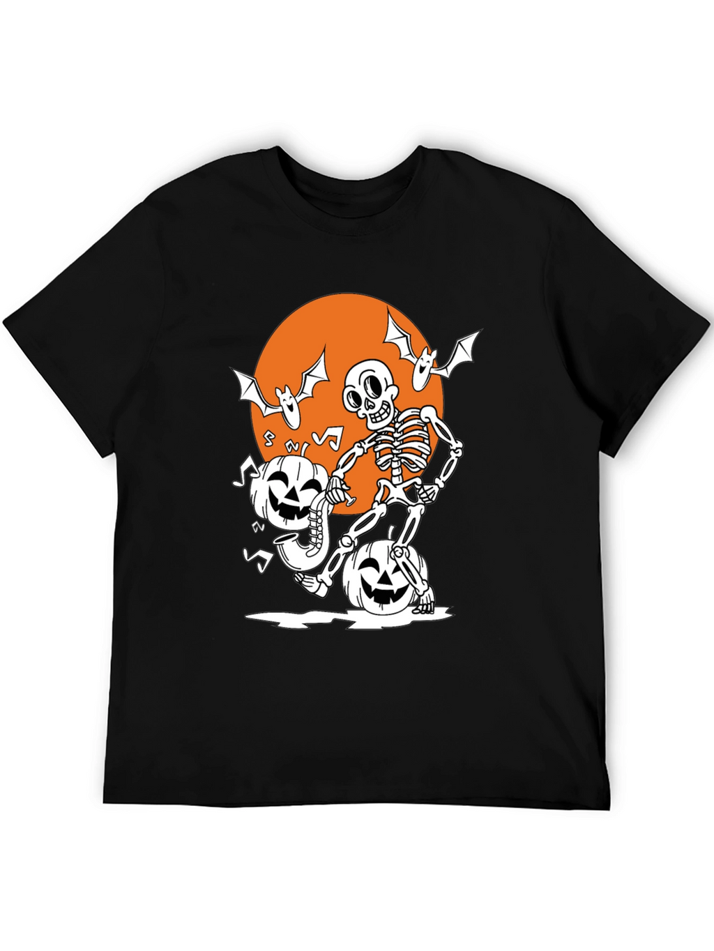 Spooky Skeleton & Pumpkin Halloween T-Shirt