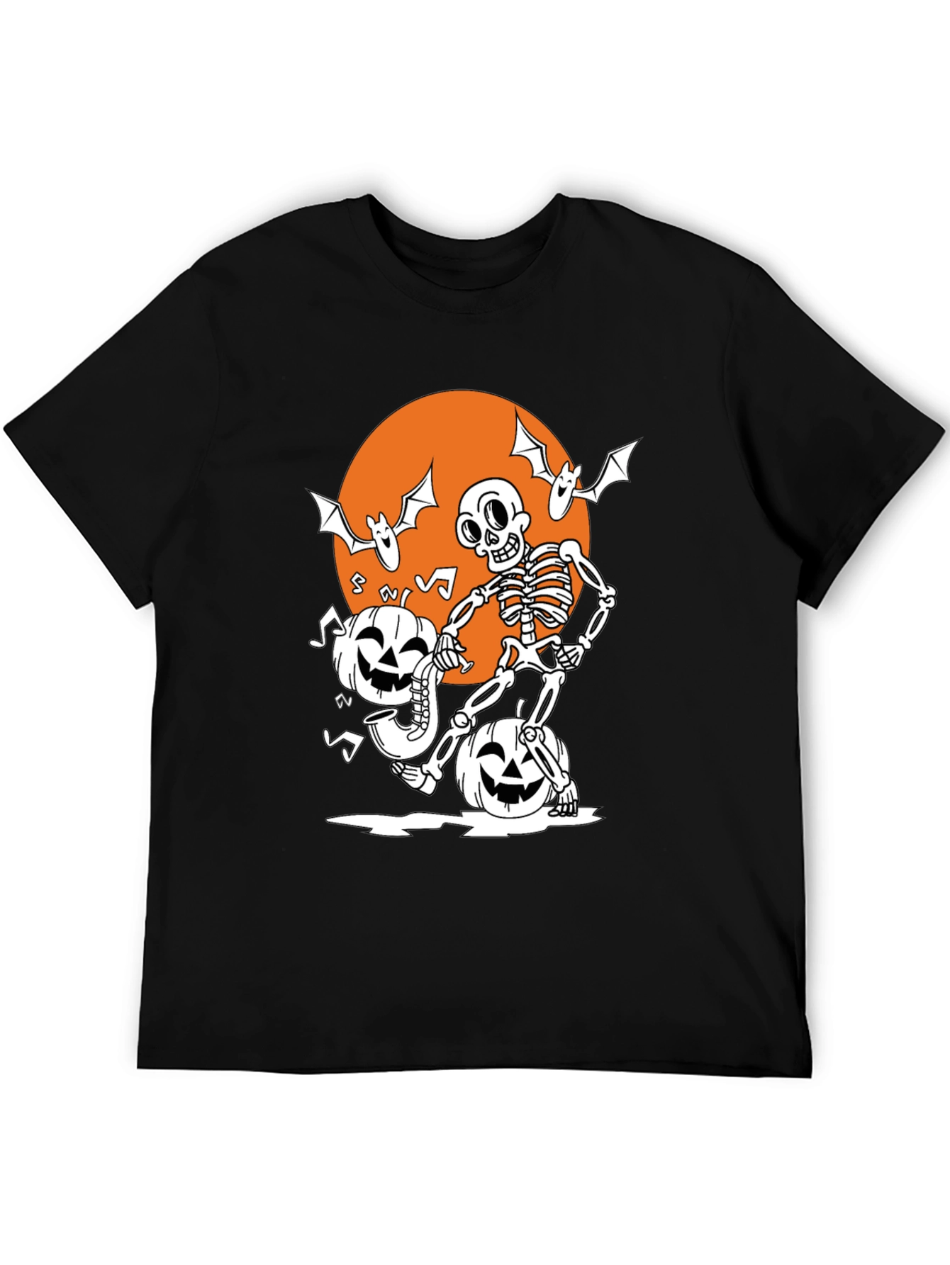 Spooky Skeleton & Pumpkin Halloween T-Shirt