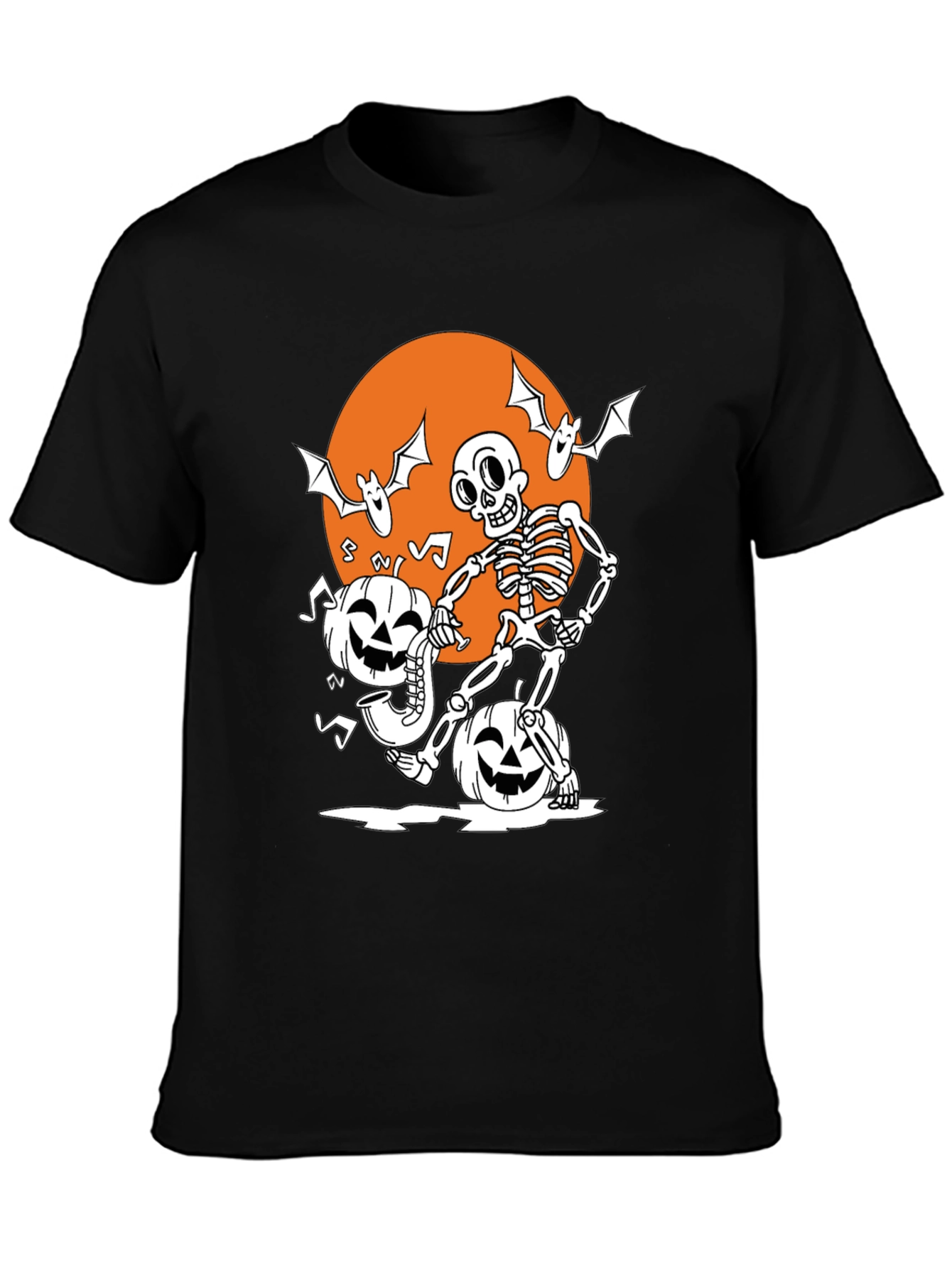 Spooky Skeleton & Pumpkin Halloween T-Shirt