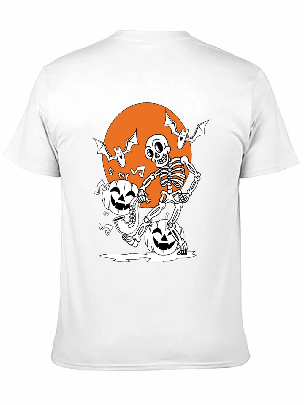Spooky Skeleton & Pumpkin Halloween T-Shirt