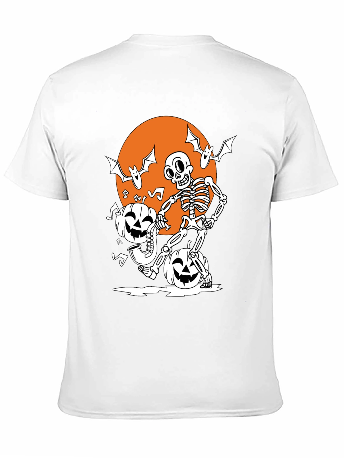 Spooky Skeleton & Pumpkin Halloween T-Shirt
