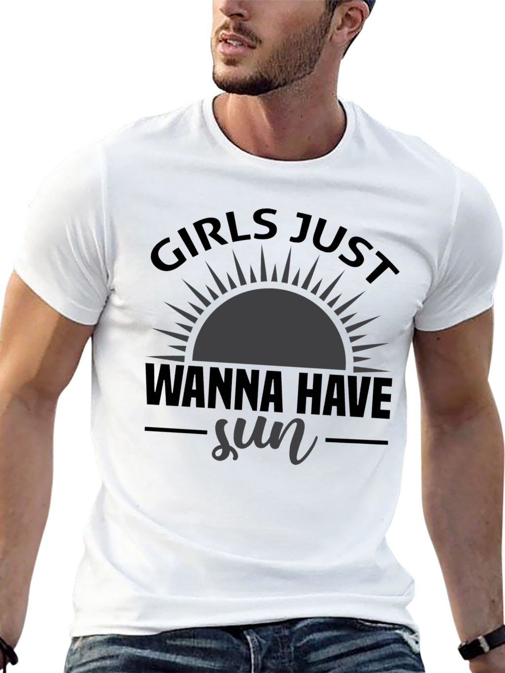 Girls Just Wanna Have Sun Black T-Shirt