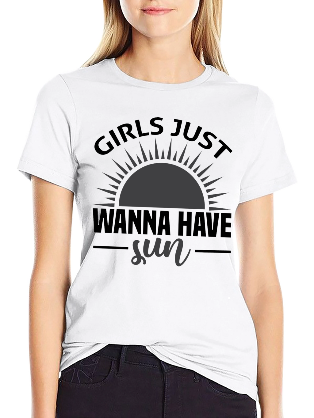 Girls Just Wanna Have Sun Black T-Shirt