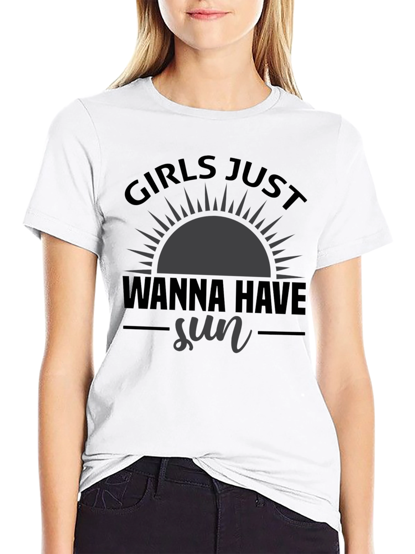 Girls Just Wanna Have Sun Black T-Shirt