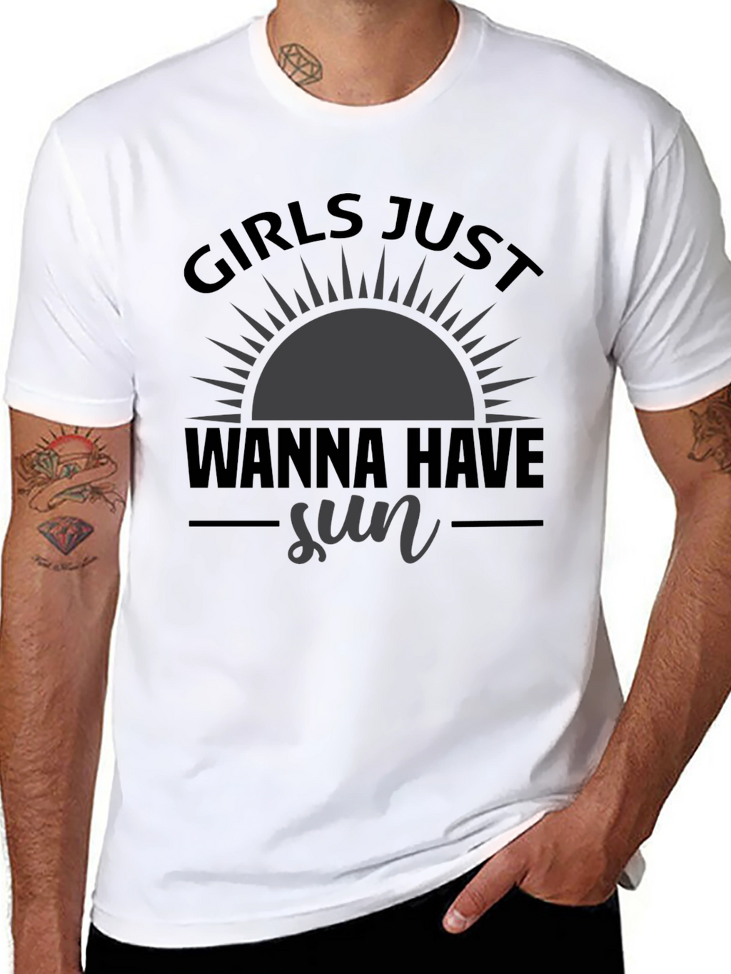 Girls Just Wanna Have Sun Black T-Shirt