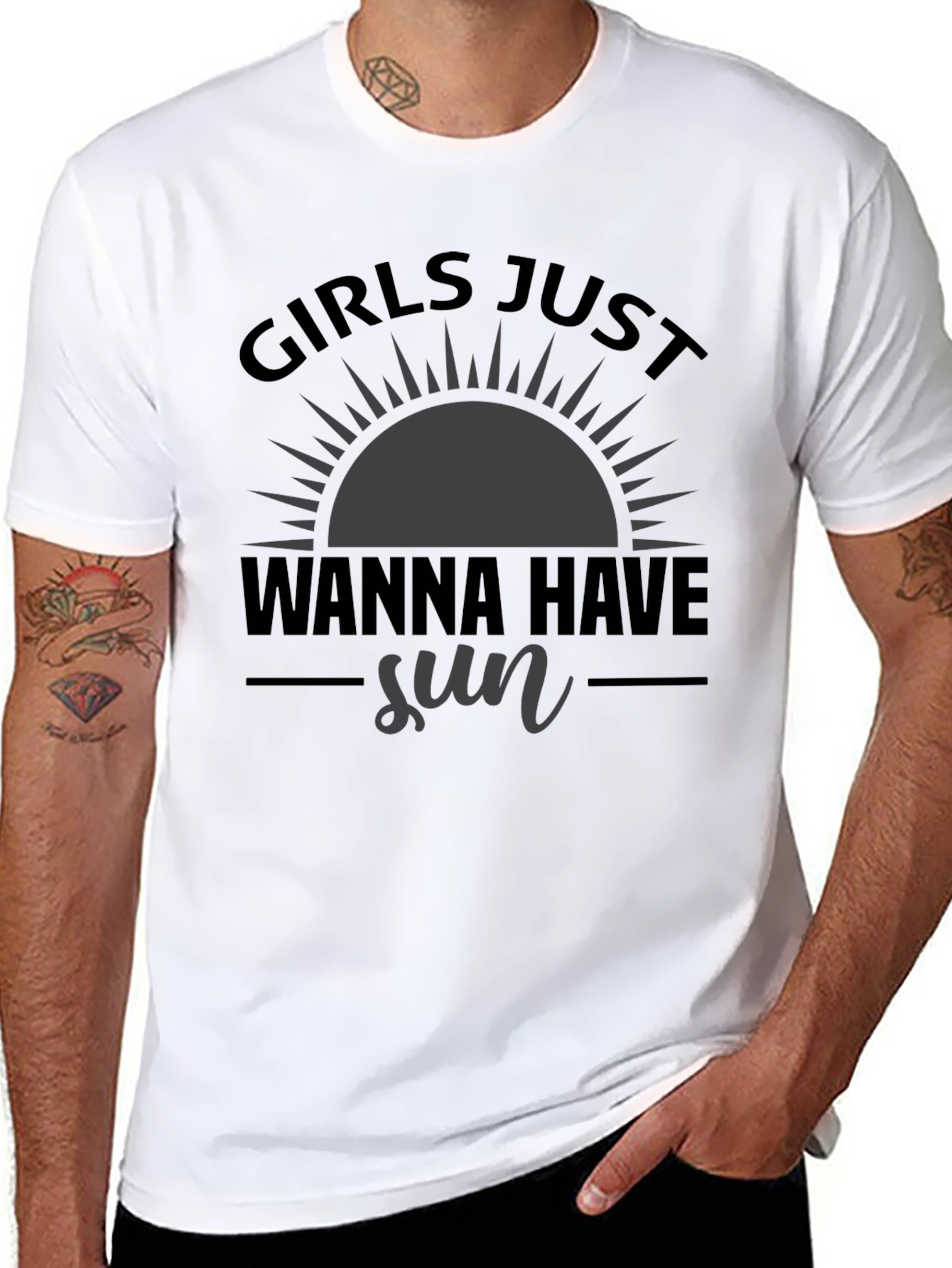 Girls Just Wanna Have Sun Black T-Shirt