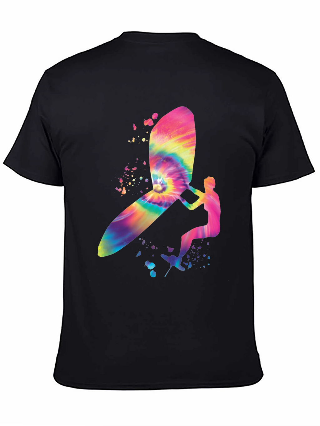 Tie-Dye Windsurfer Graphic Black T-Shirt