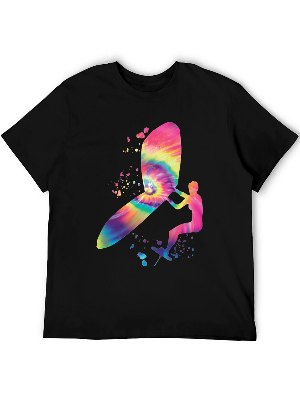 Tie-Dye Windsurfer Graphic Black T-Shirt