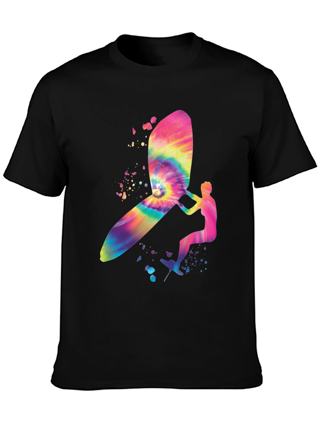 Tie-Dye Windsurfer Graphic Black T-Shirt
