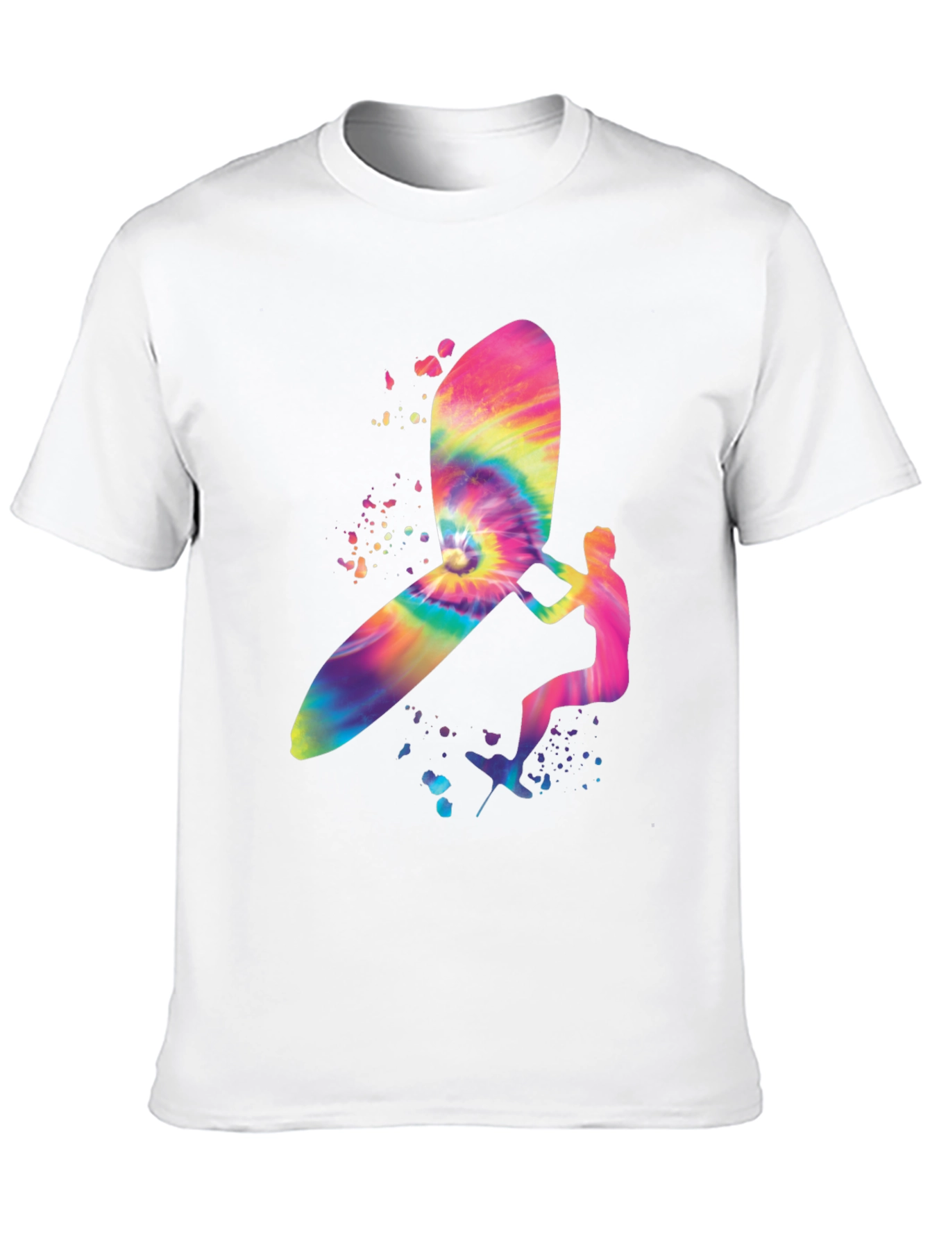 Tie-Dye Windsurfer Graphic Black T-Shirt