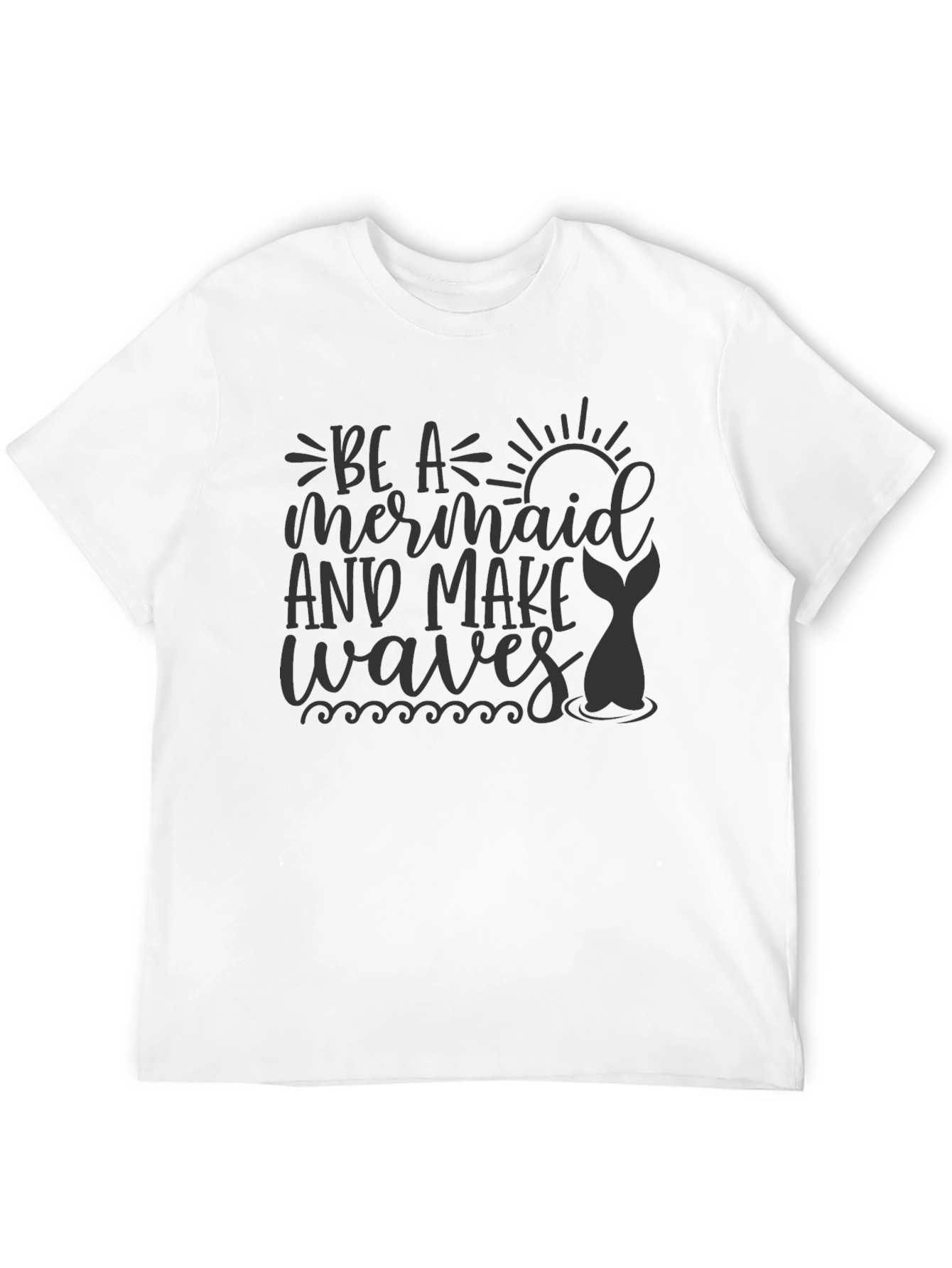 Mermaid Waves Graphic Tee - Black T-Shirt