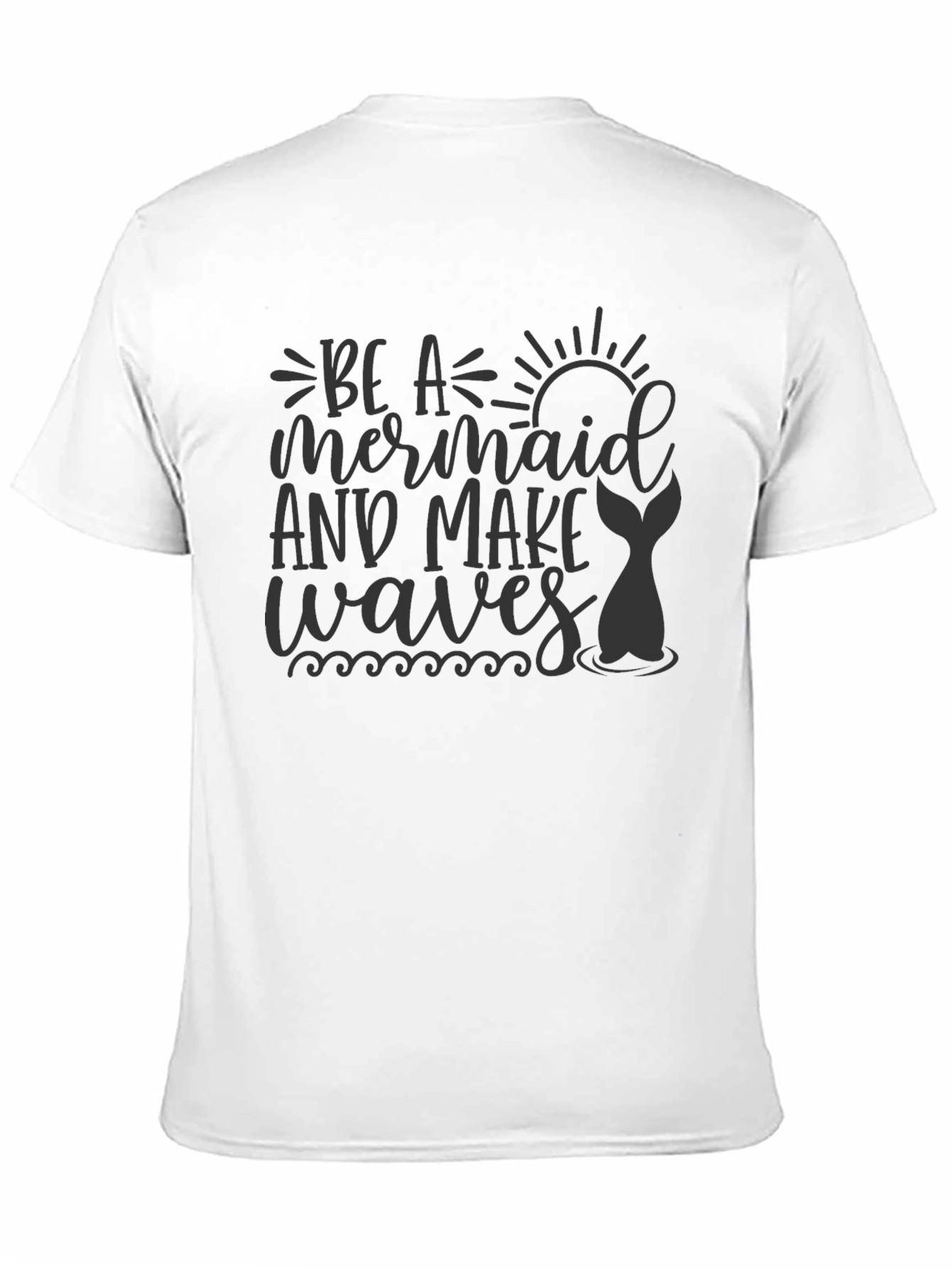 Mermaid Waves Graphic Tee - Black T-Shirt