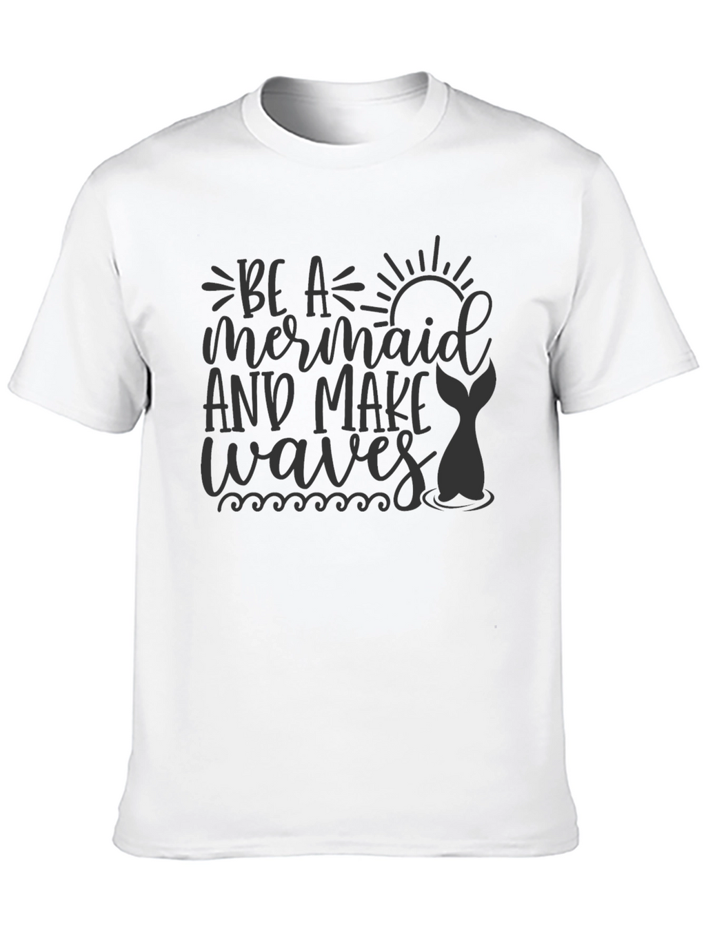 Mermaid Waves Graphic Tee - Black T-Shirt