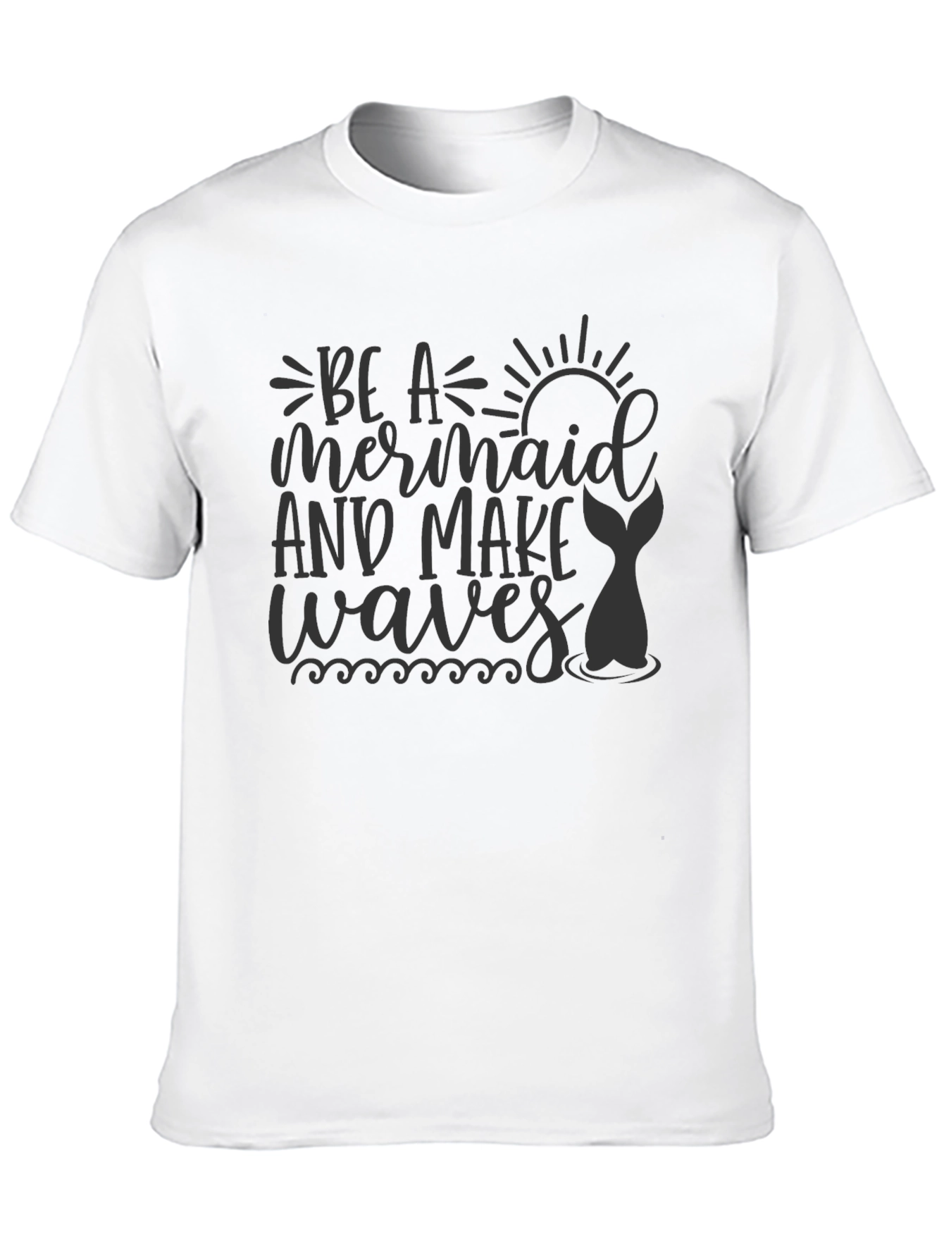 Mermaid Waves Graphic Tee - Black T-Shirt